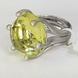 Cadeco 18K Gold 28ct Citrine Ring Size 6 3/4"